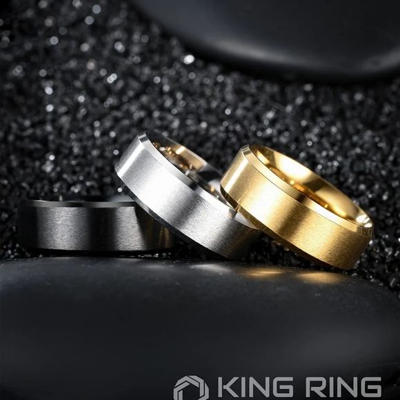 Stainless steel 8mm flat ring set size 12 - Picture 4 of 4